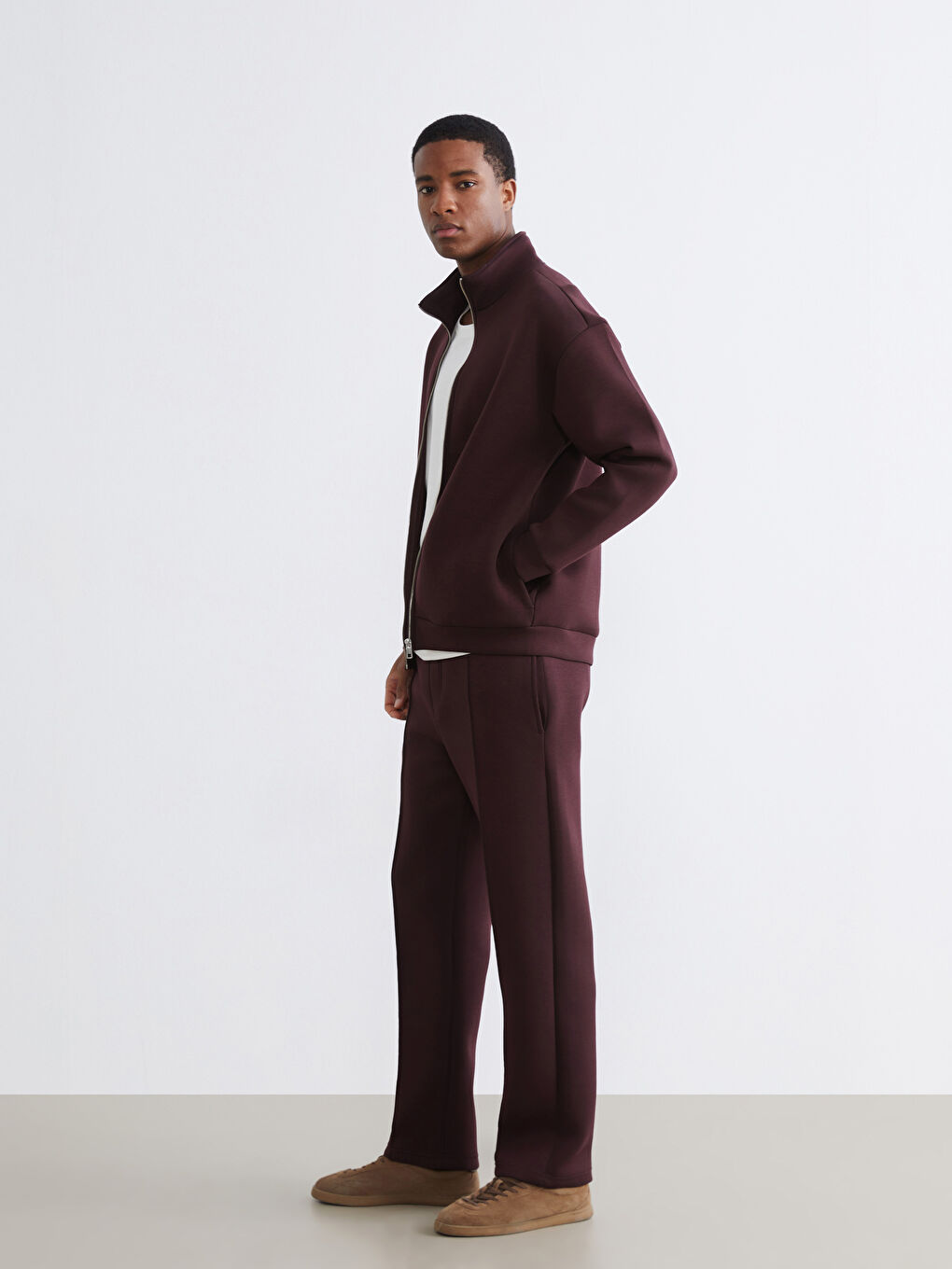 Bordo Loose Fit Erkek Eşofman Altı