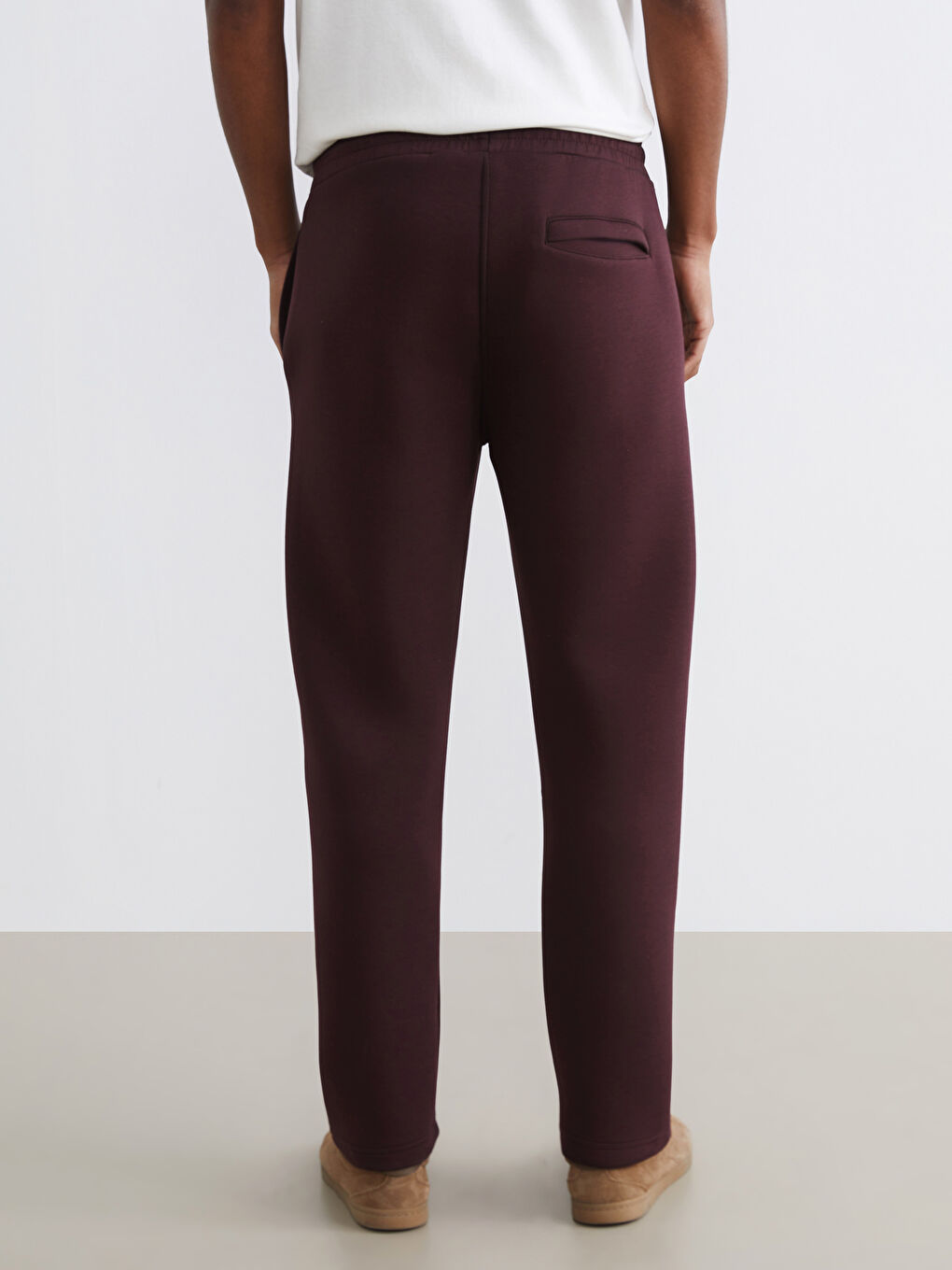 Bordo Loose Fit Erkek Eşofman Altı-3