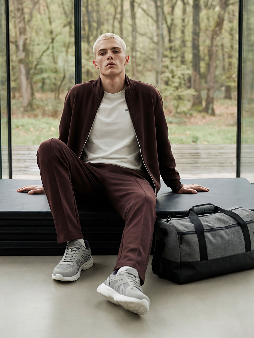 Bordo Loose Fit Erkek Eşofman Altı