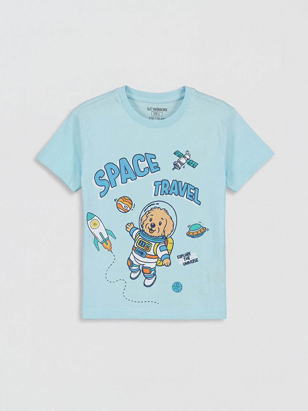 Mavi Bisiklet Yaka Erkek Çocuk Şortlu Pijama Takımı-1