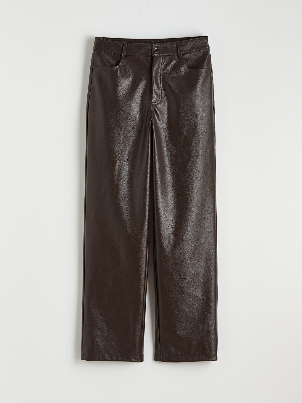 Стандартные женские брюки из искусственной кожи-12