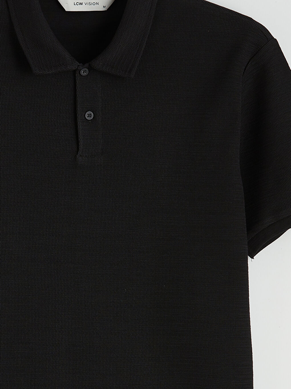 Siyah Polo Yaka Erkek Tişört-1