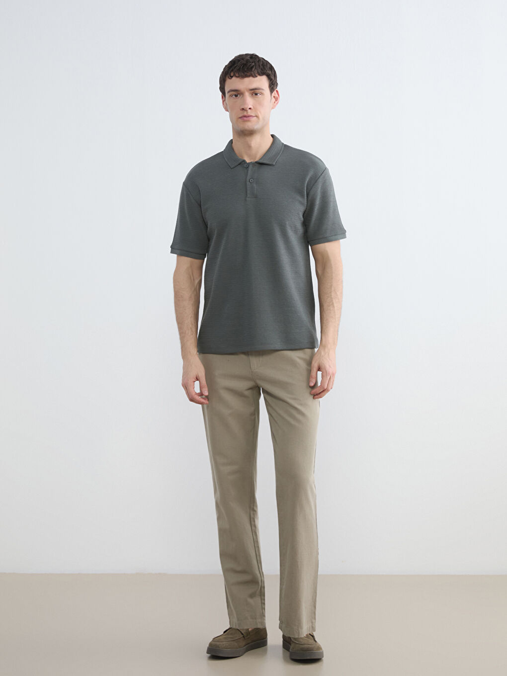 Yeşil Polo Yaka Erkek Tişört-1