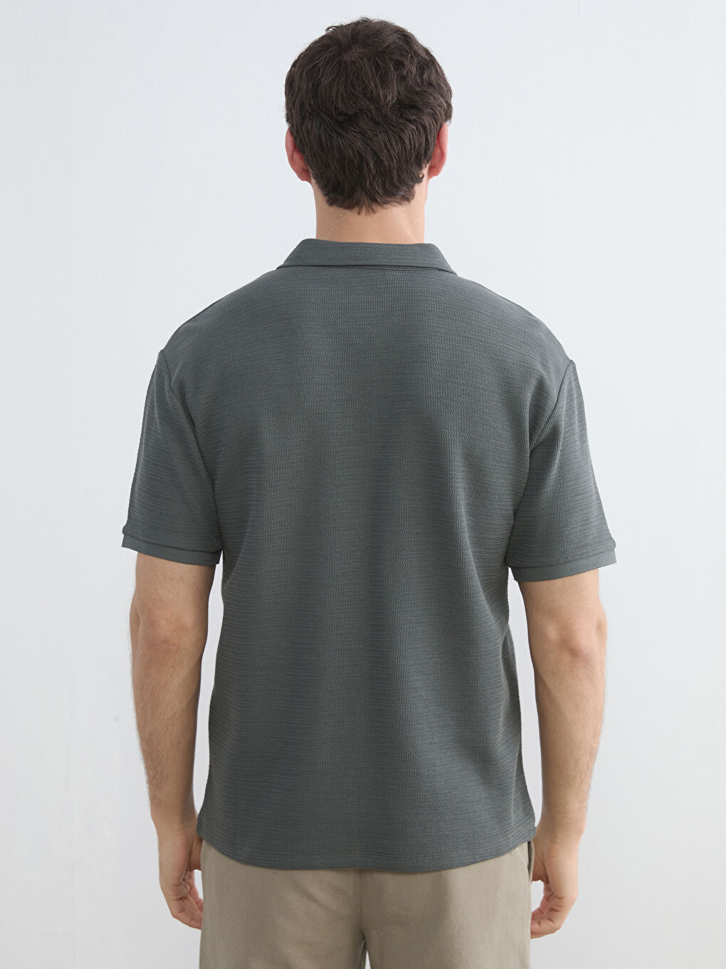 Yeşil Polo Yaka Erkek Tişört-3