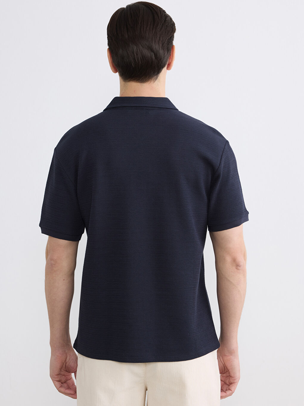Lacivert Polo Yaka Erkek Tişört-3