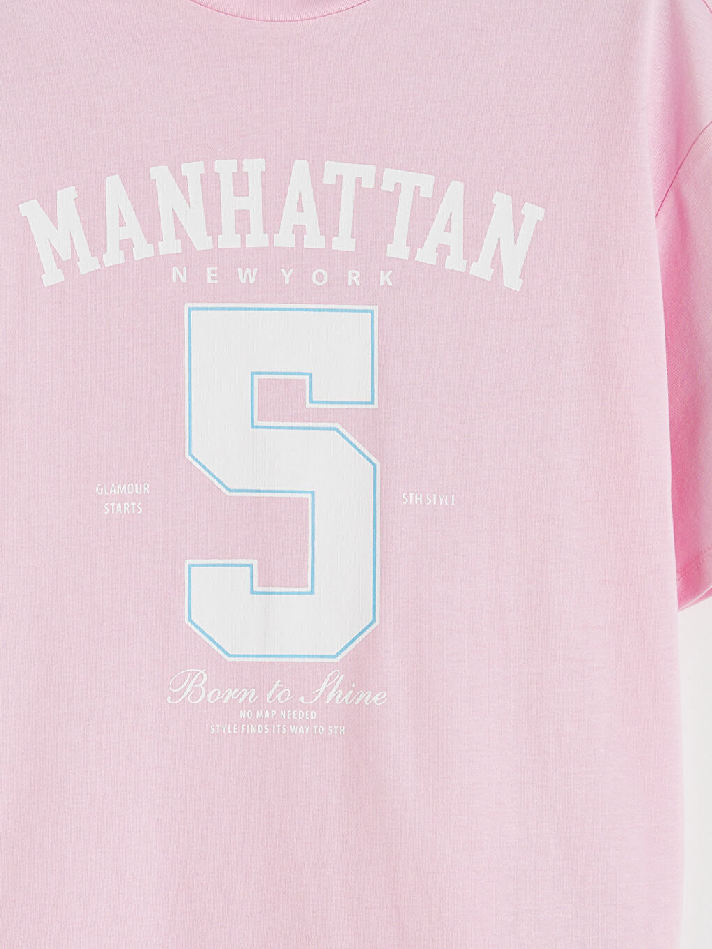 Crew Neck Printed Girl's T-Shirt-2