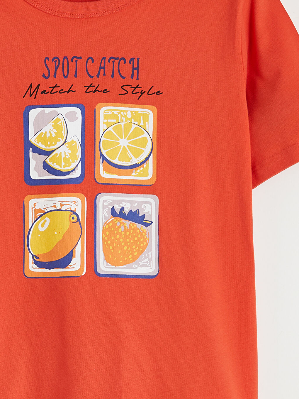 Turuncu Baskılı Erkek Çocuk Tişört-2