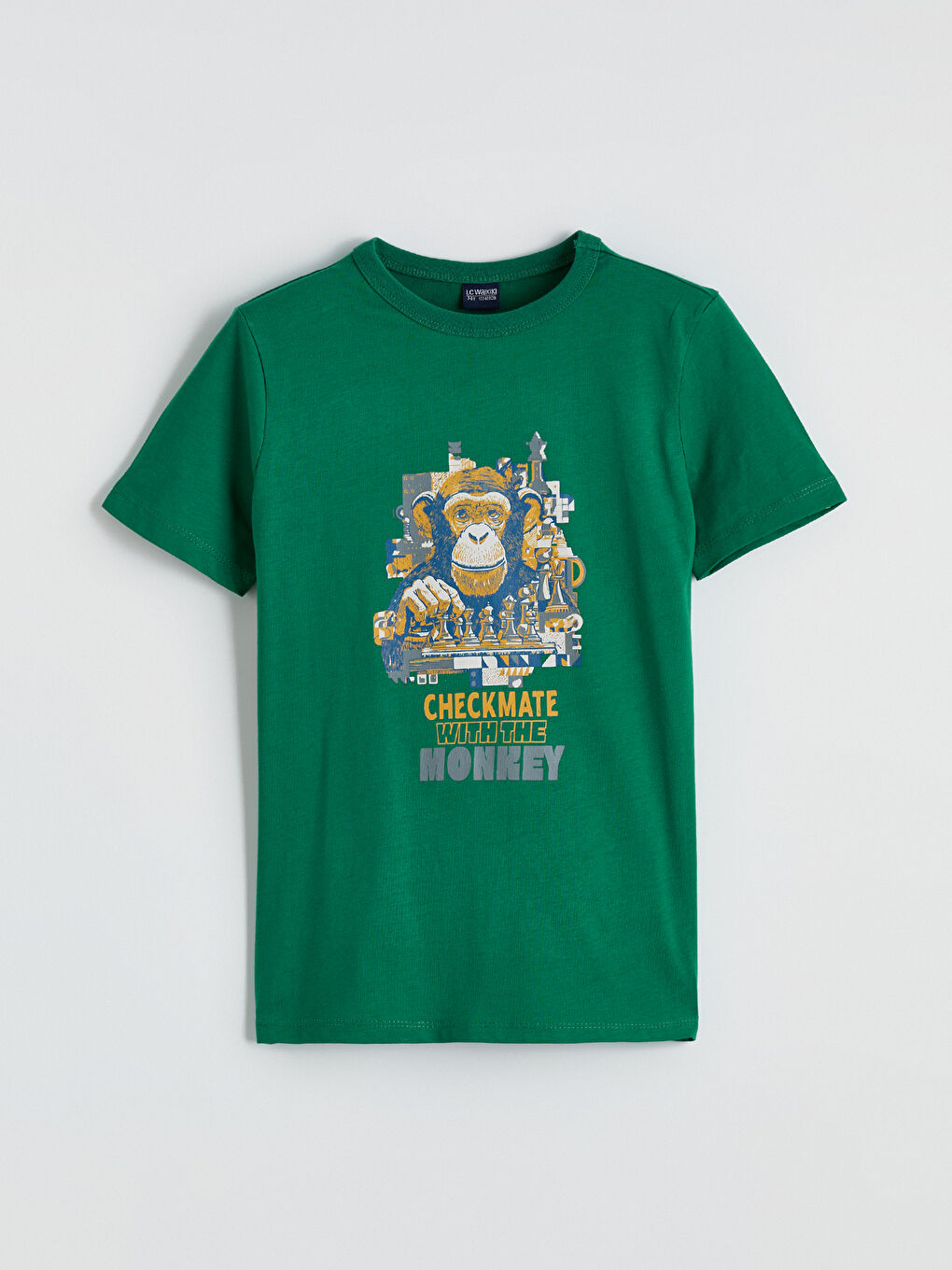 Yeşil Baskılı Erkek Çocuk Tişört