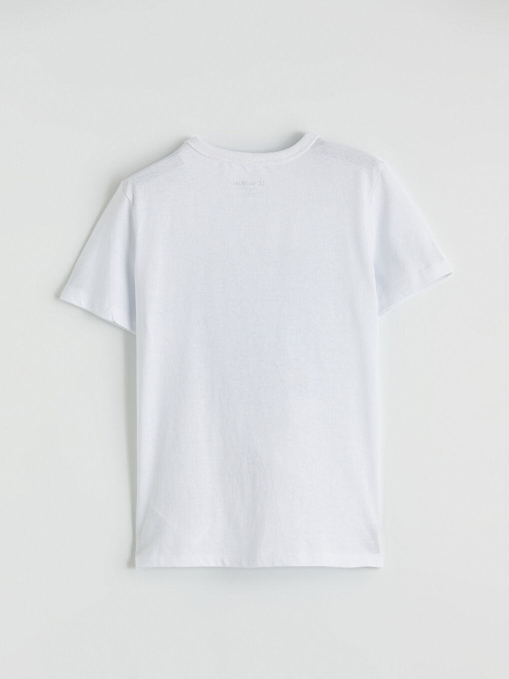 Beyaz Bisiklet Yaka Baskılı Erkek Çocuk Tişört-2