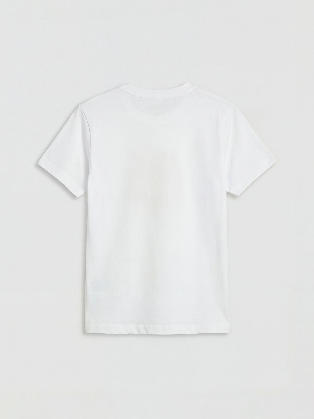 Beyaz Bisiklet Yaka Baskılı Erkek Çocuk Tişört-1