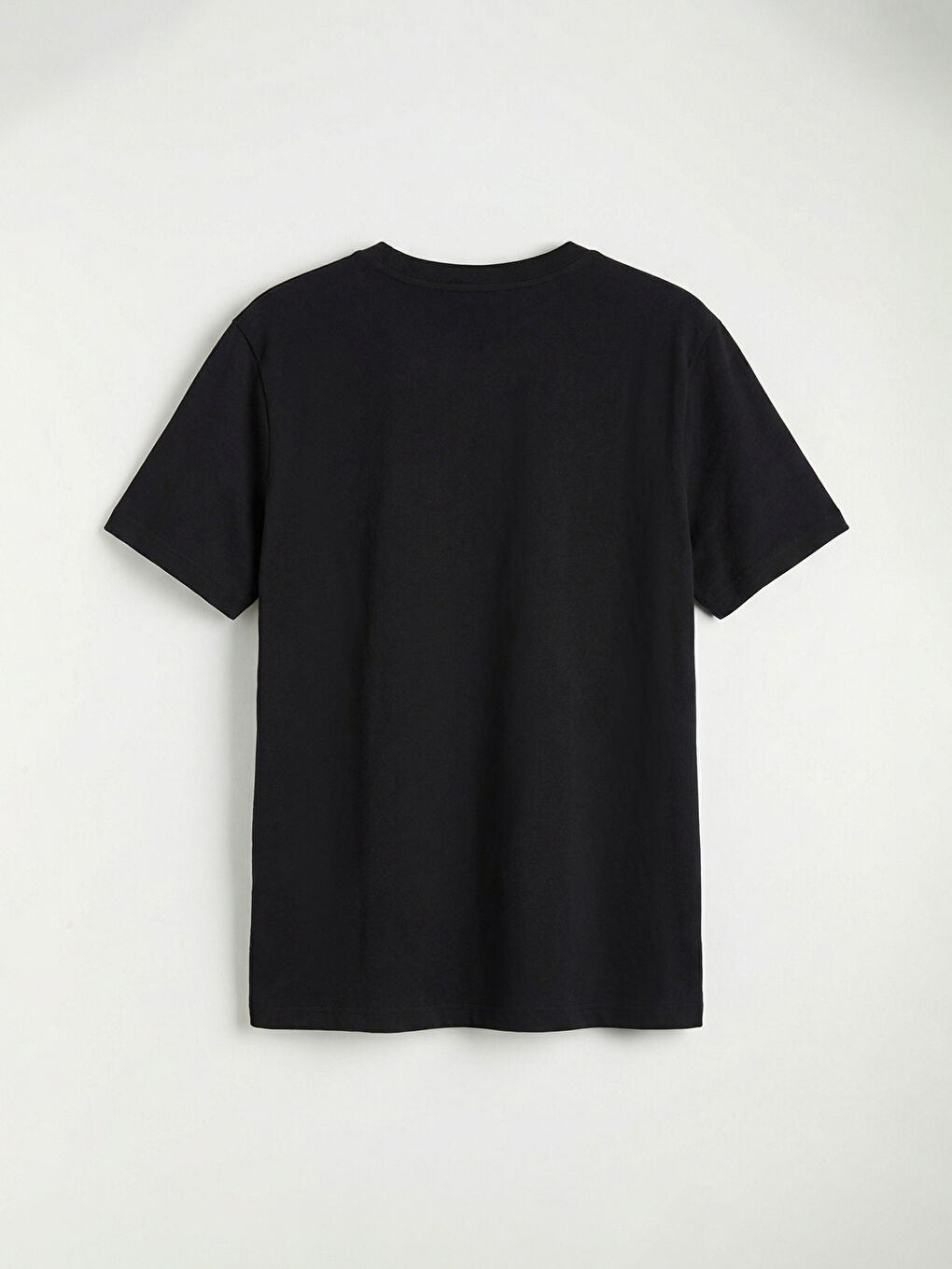 Siyah Bisiklet Yaka Erkek Çocuk Baskılı Tişört-1