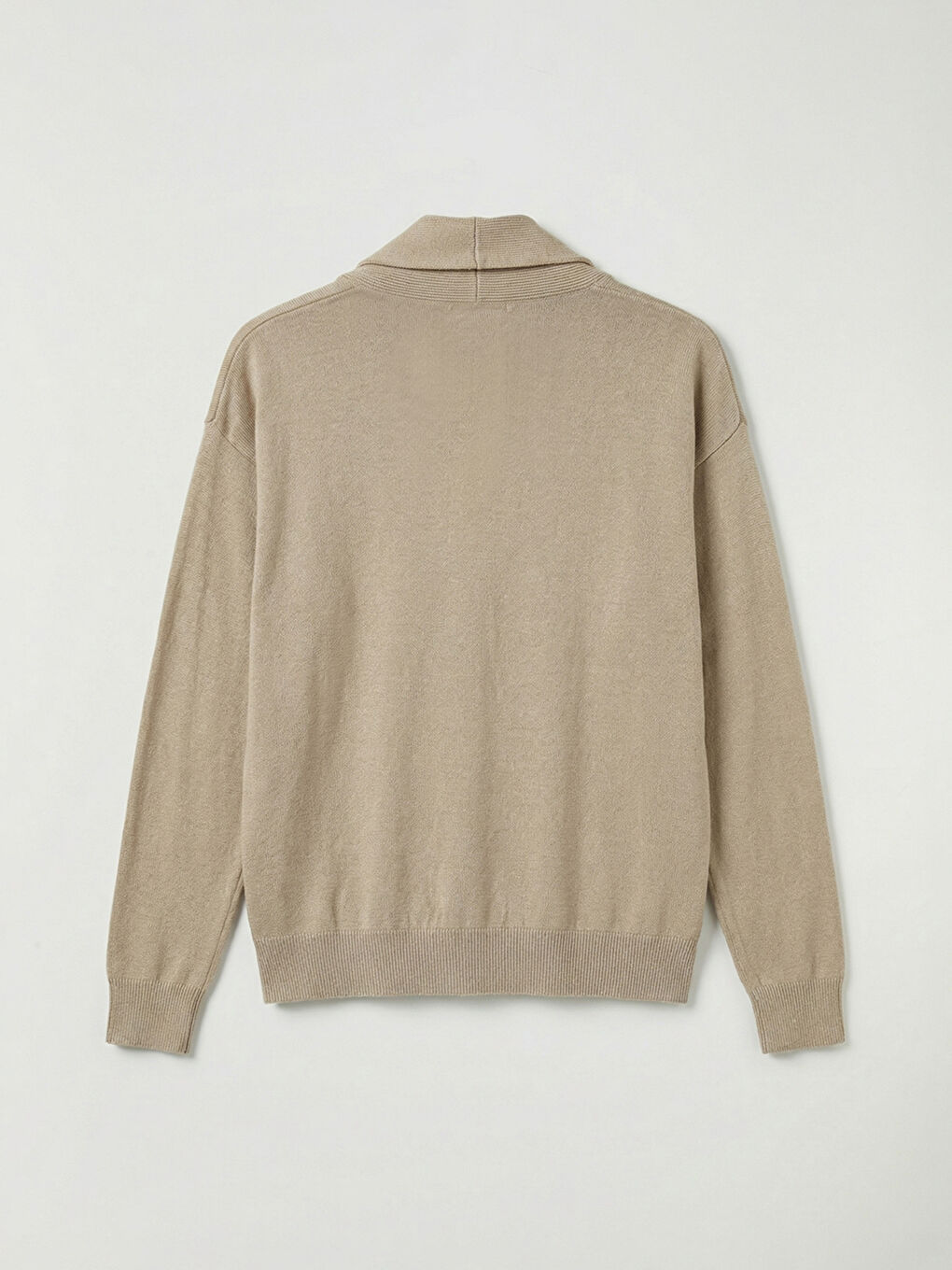 Bej Şal Yaka Kadın Triko Kazak-1