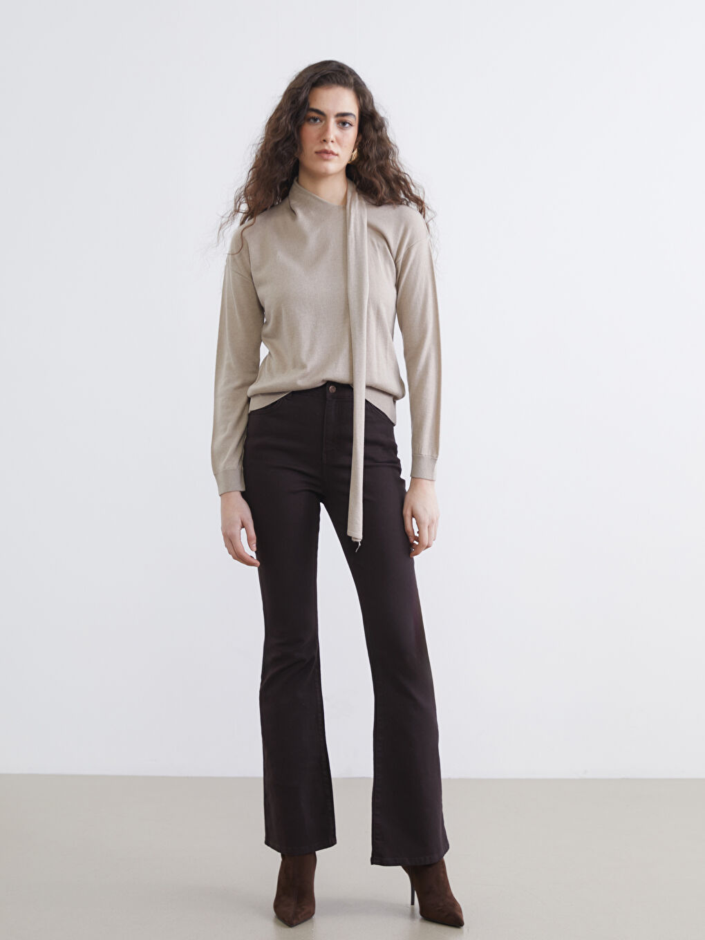 Shawl Collar Women's Knit Sweater-1