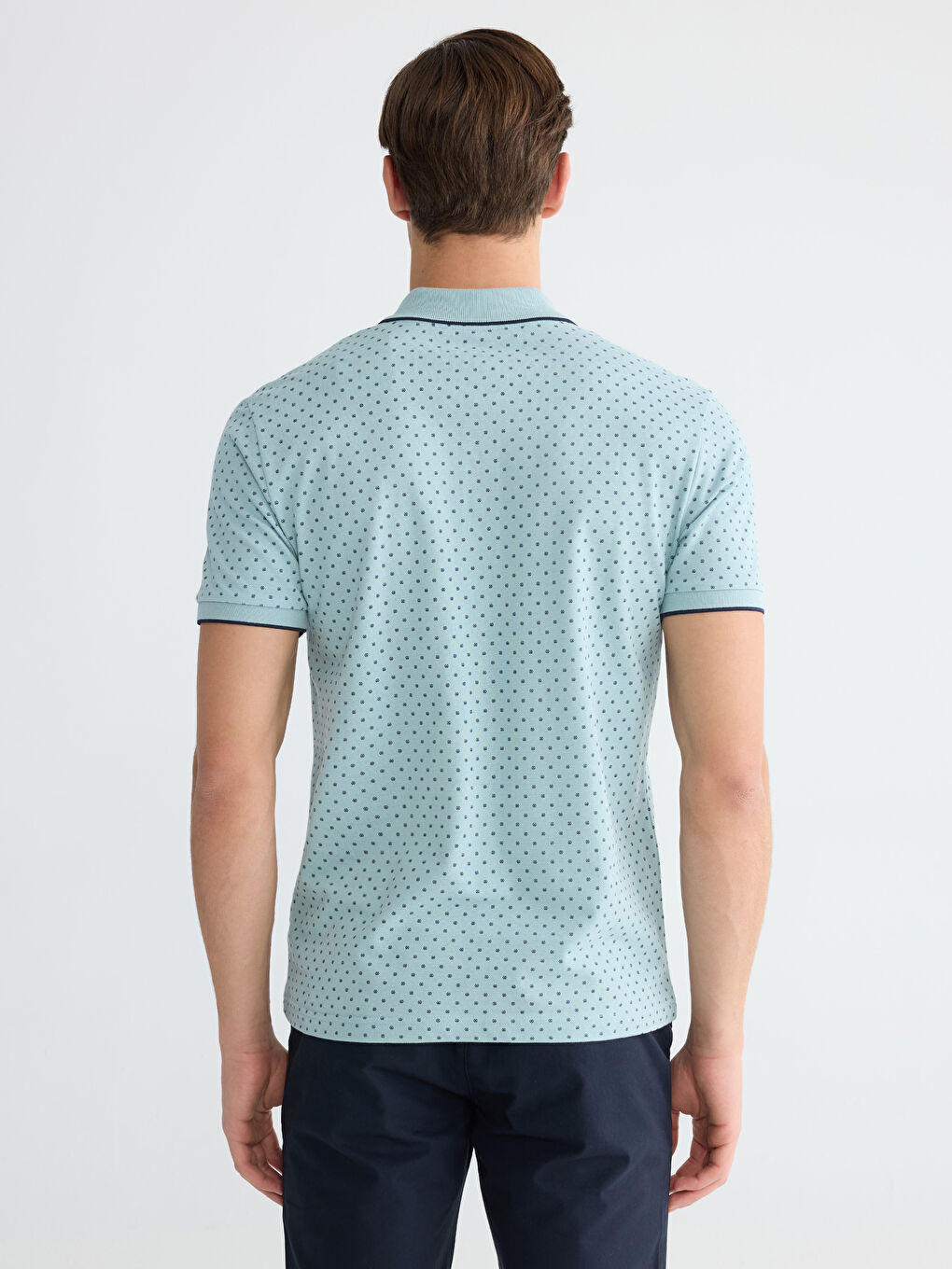 Polo Neck Patterned Pique Men's T-Shirt-3