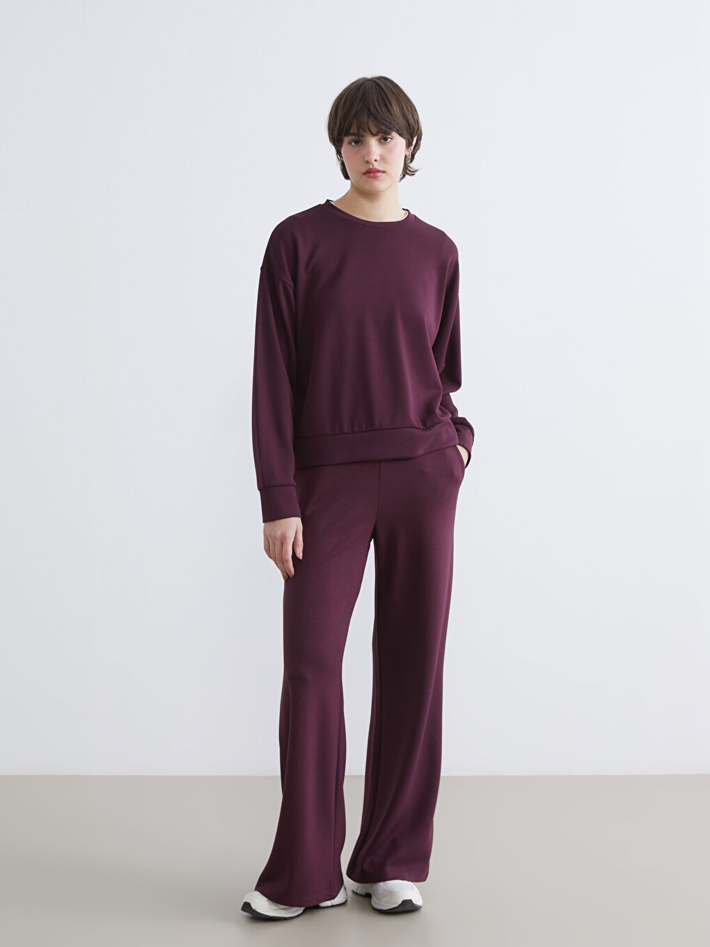 Mürdüm Beli Lastikli Soft Touch Kadın Eşofman Altı