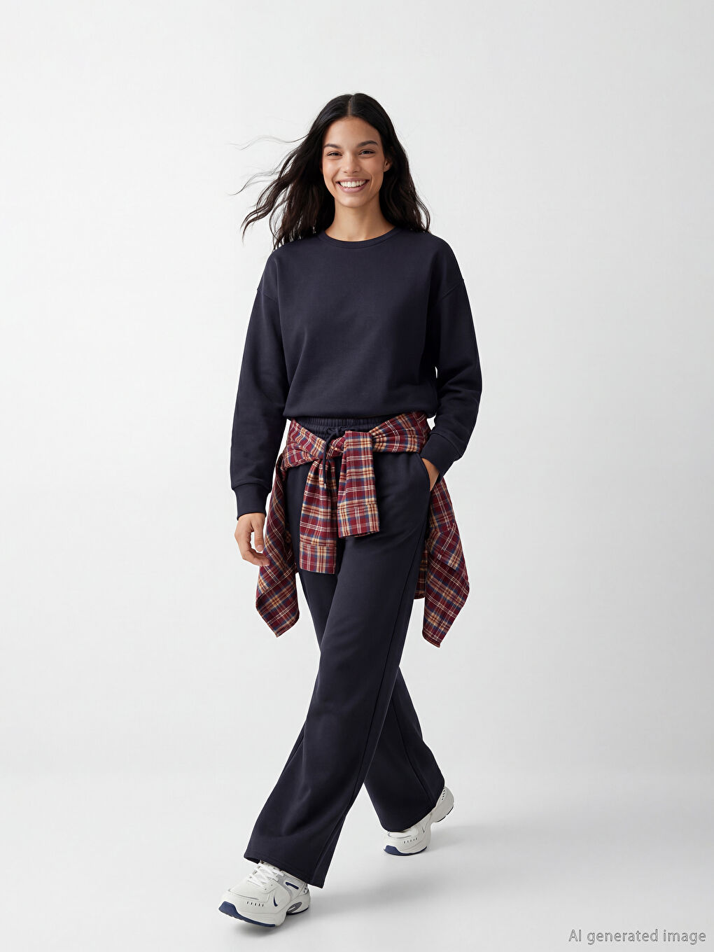 Antrasit Beli Lastikli Soft Touch Kadın Eşofman Altı	