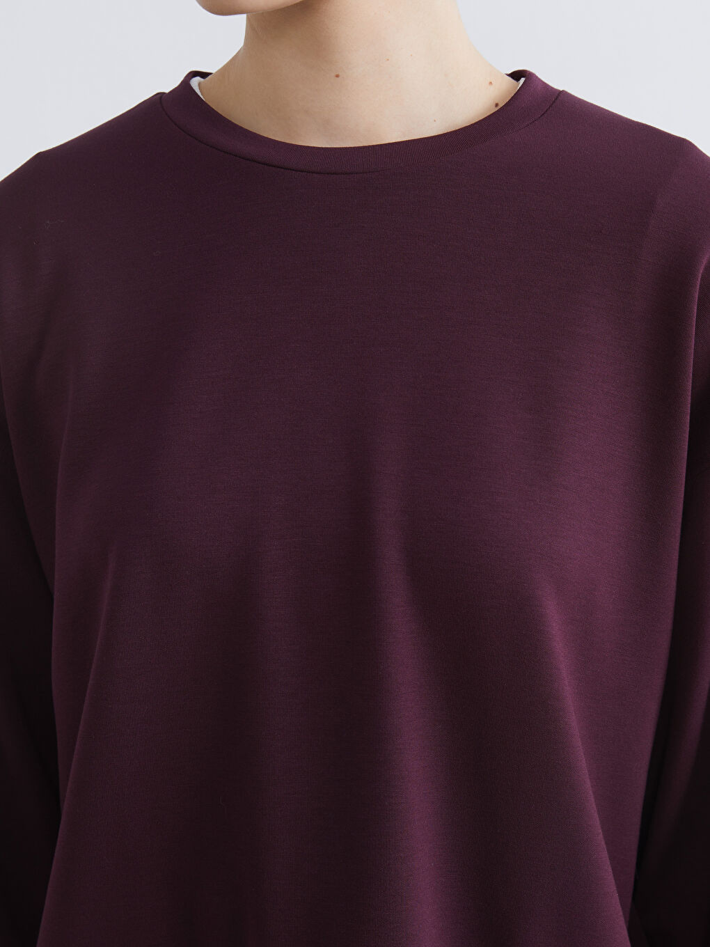 Mürdüm Bisiklet Yaka Soft Touch Kadın Sweatshirt-2