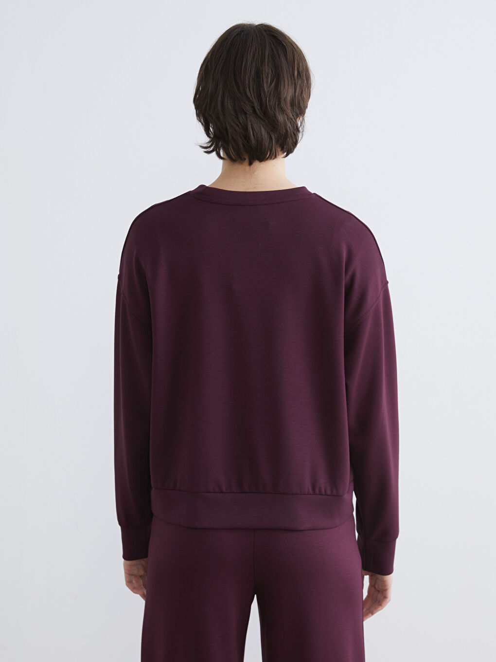 Mürdüm Bisiklet Yaka Soft Touch Kadın Sweatshirt-3