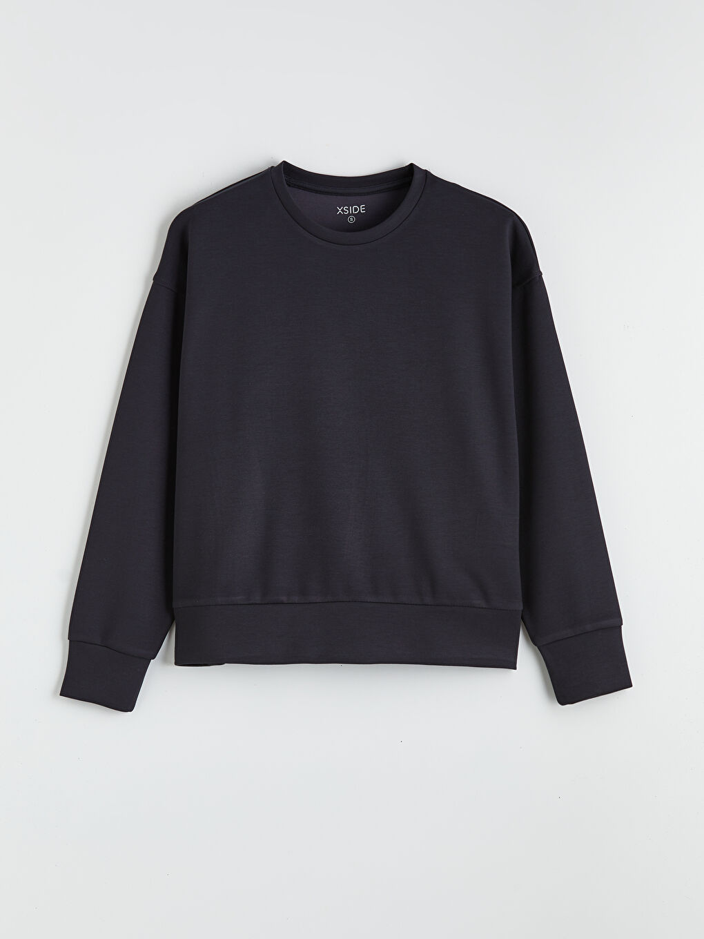 Antrasit Bisiklet Yaka Soft Touch Kadın Sweatshirt