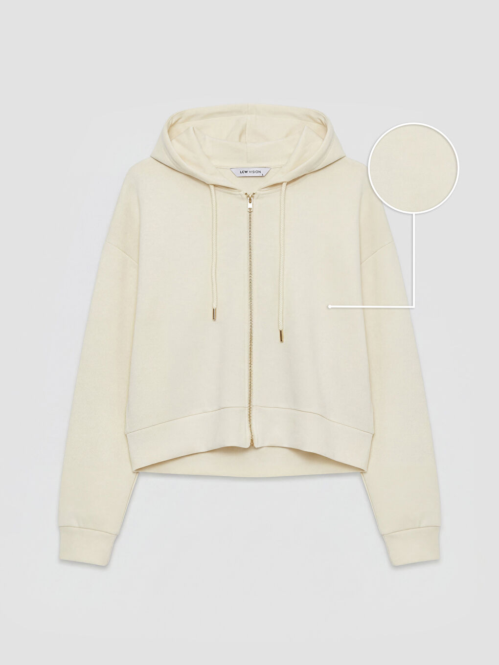 Sarı Modal Karışımlı Kadın Fermuarlı Sweatshirt