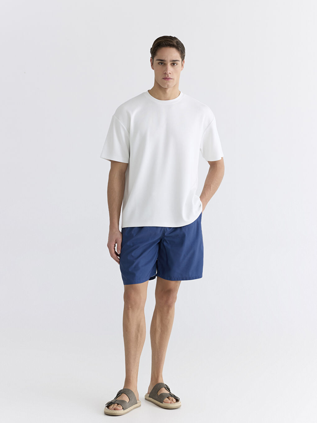 Mavi Kısa Boy Erkek Deniz Şortu