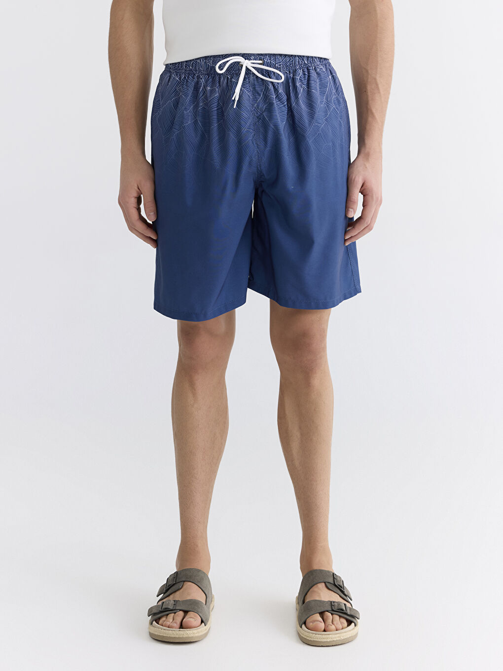 Mavi Kısa Boy Erkek Deniz Şortu-1