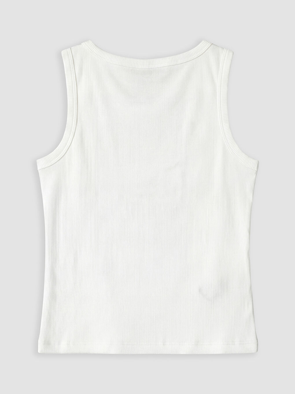 Beyaz Bisiklet Yaka Boncuklu Kız Çocuk Atlet-1