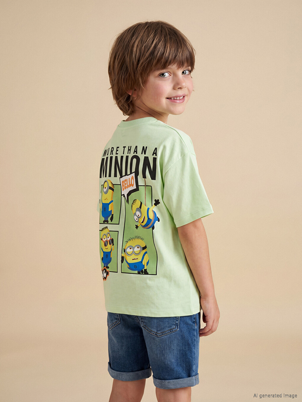 Crew Neck Minions Printed Boys' T-shirt-6
