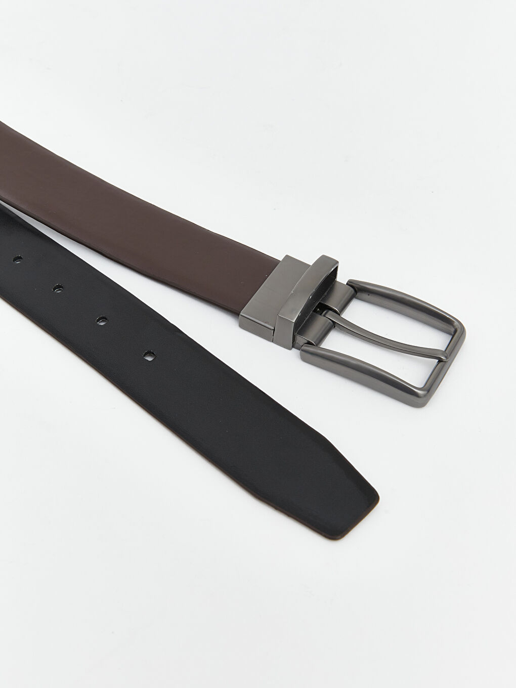 Deri Görünümlü Çift Taraflı Erkek Kemer -4