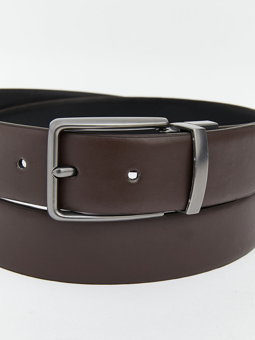 Deri Görünümlü Çift Taraflı Erkek Kemer -5