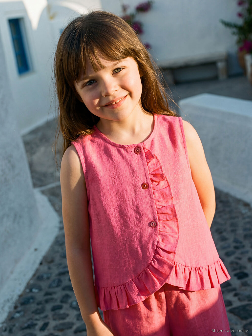 Wide Leg Ruffled Girls' Set