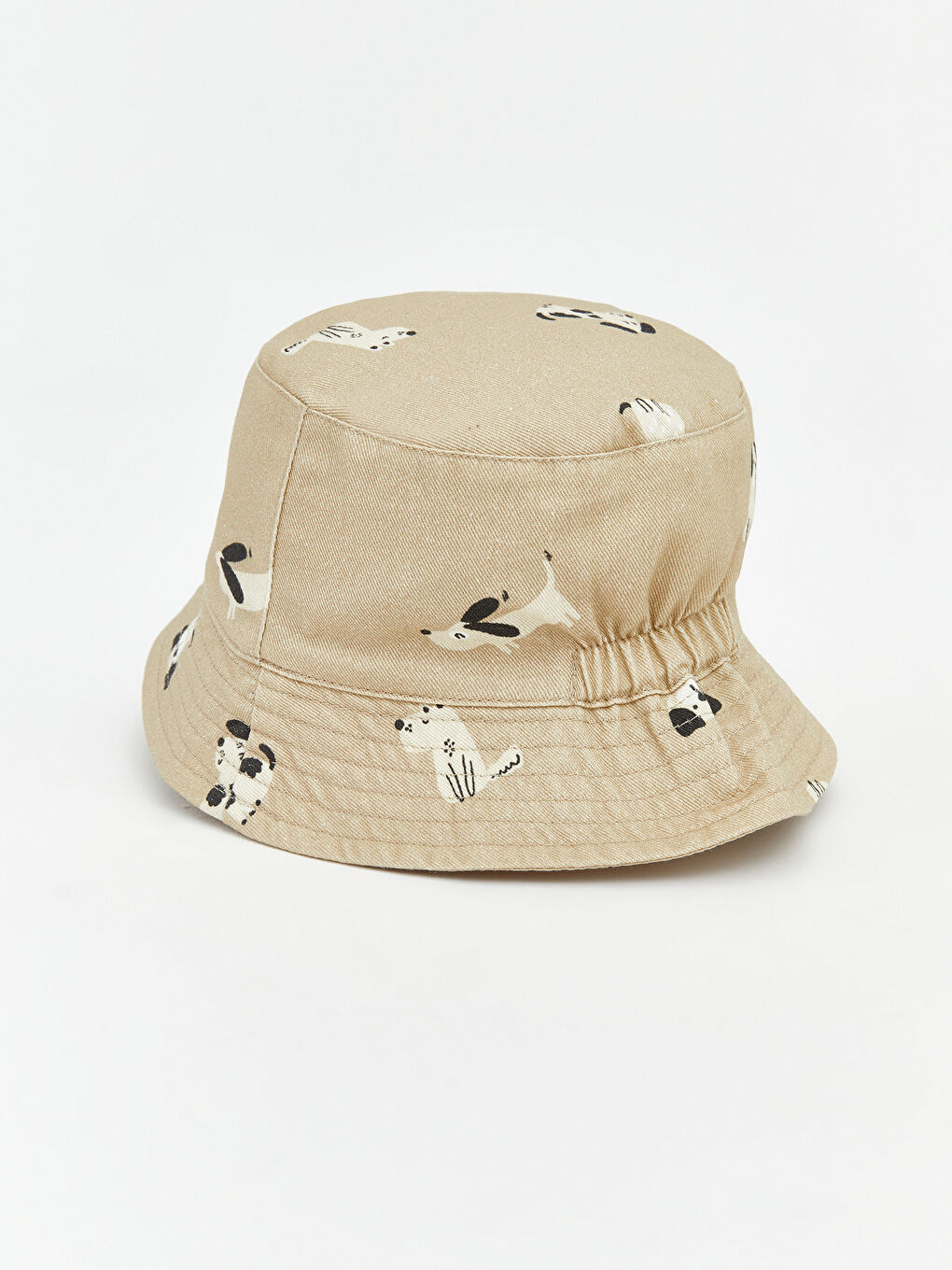 Bej Hayvan Baskılı Erkek Bebek Bucket Şapka-2