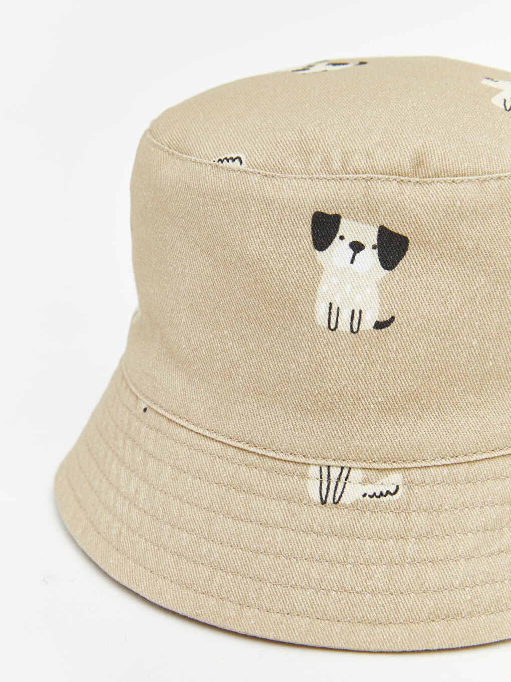 Bej Hayvan Baskılı Erkek Bebek Bucket Şapka-3
