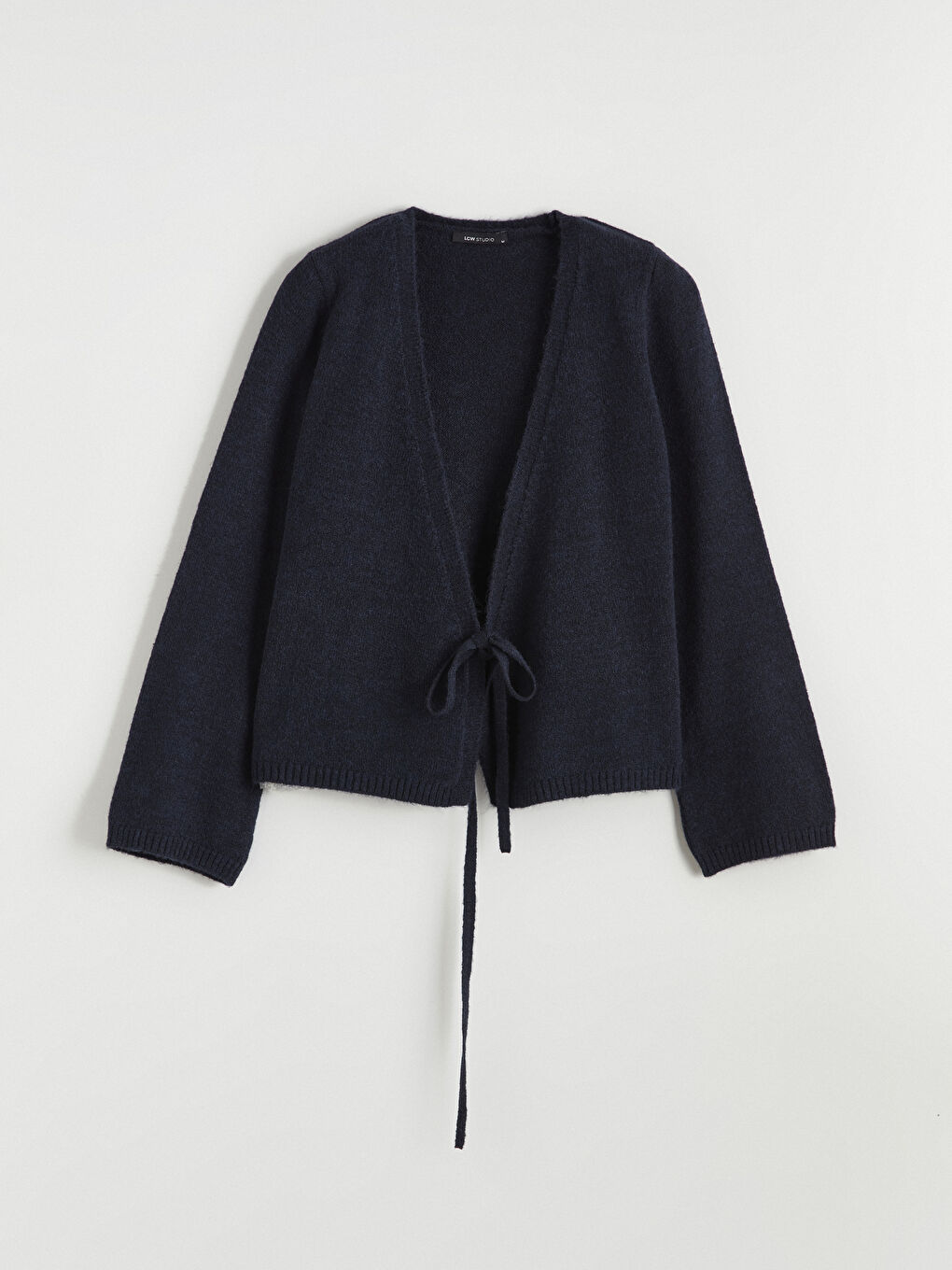 Lacivert V Yaka Kadın Triko Hırka-4