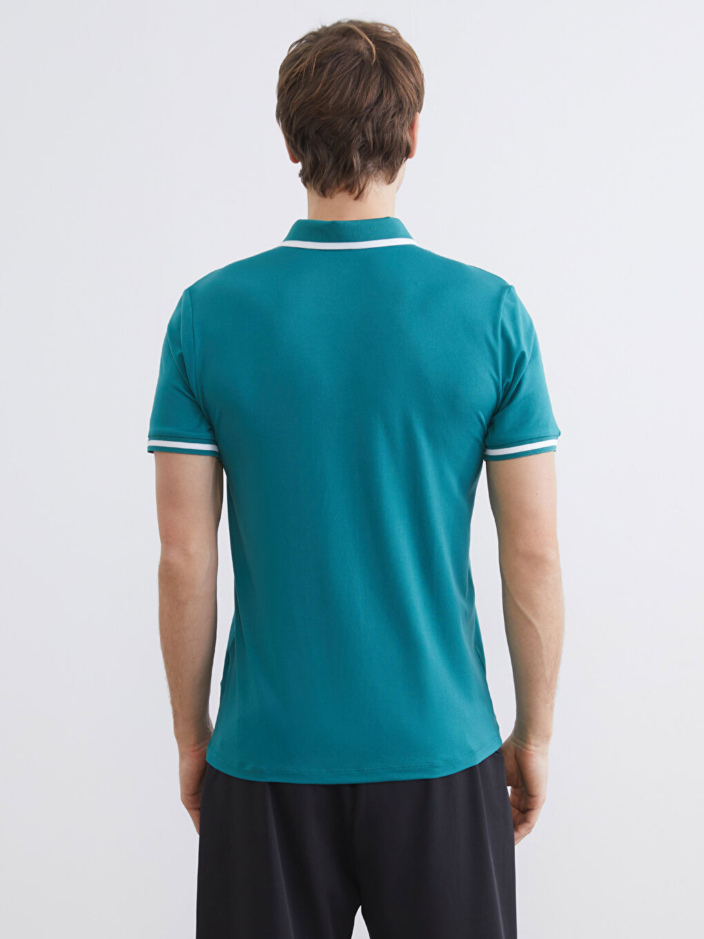 Yeşil Slim Fit Erkek Polo Yaka Tişört-3