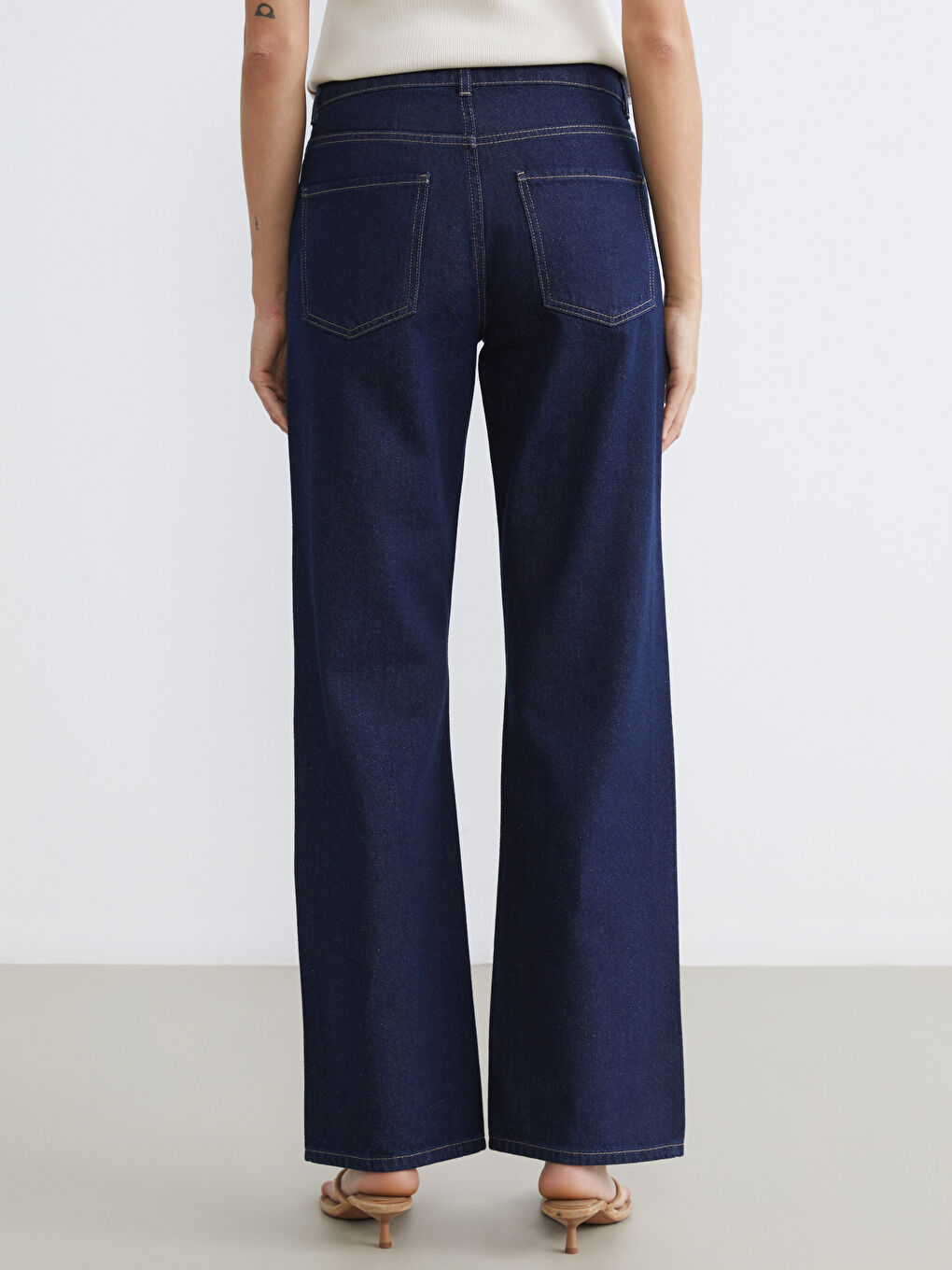 İndigo Wideleg Kadın Jean Pantolon	-3