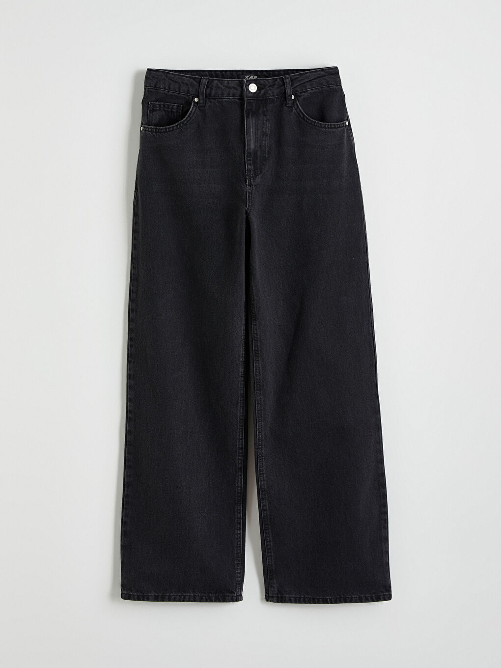Siyah Wideleg Kadın Jean Pantolon-4
