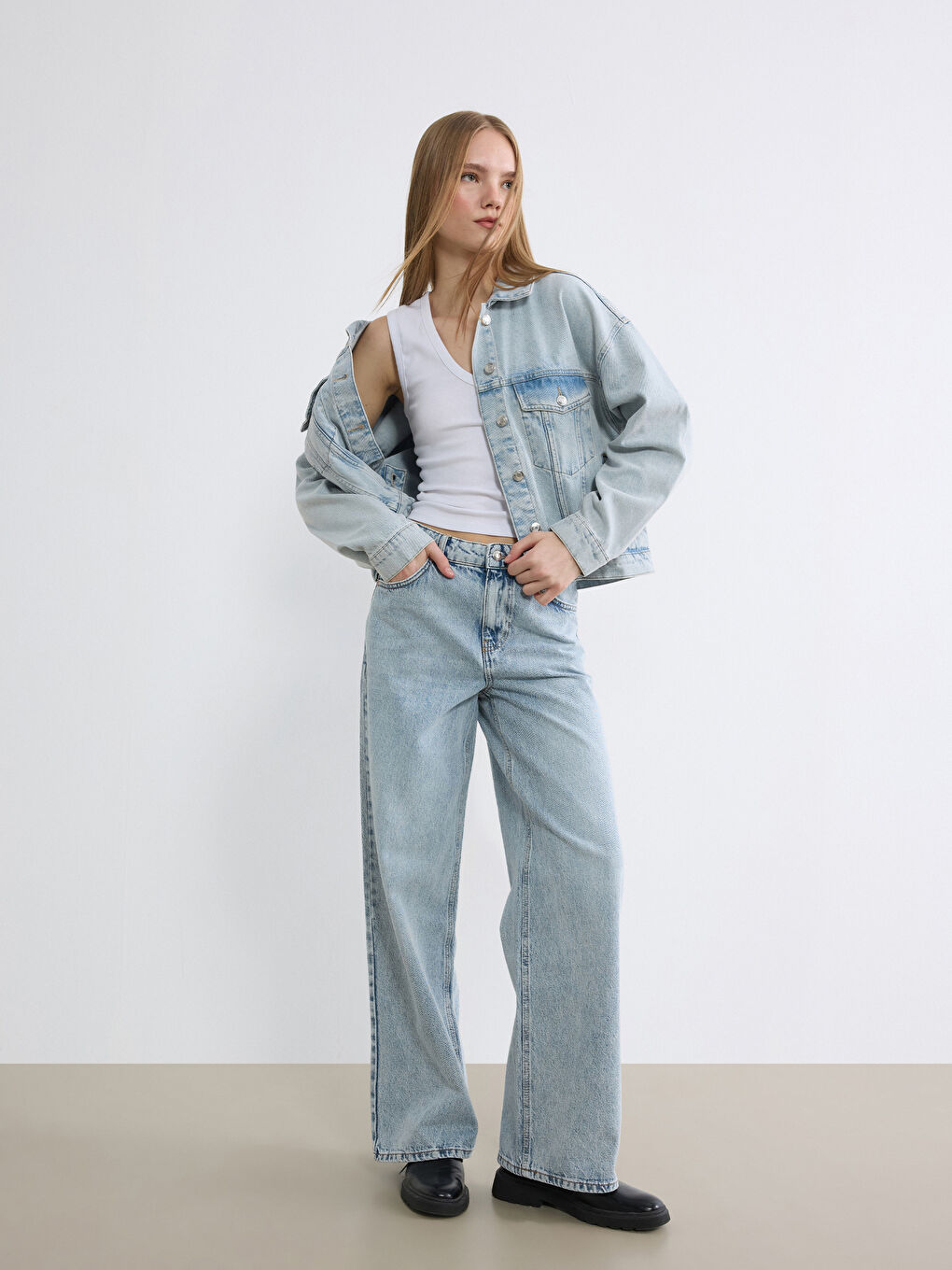 Mavi Wideleg Kadın Jean Pantolon