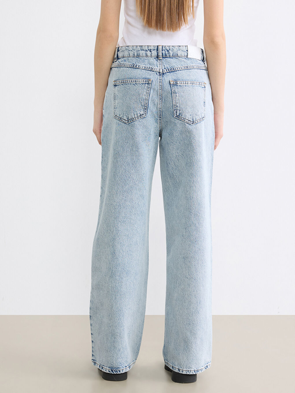 Mavi Wideleg Kadın Jean Pantolon-3