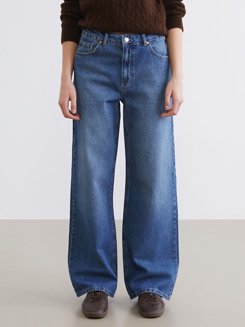 Mavi Wideleg Kadın Jean Pantolon-1