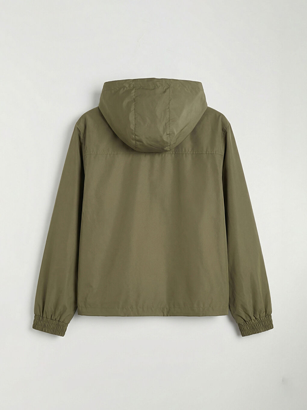 Haki Kapüşonlu Kadın Yağmurluk-6