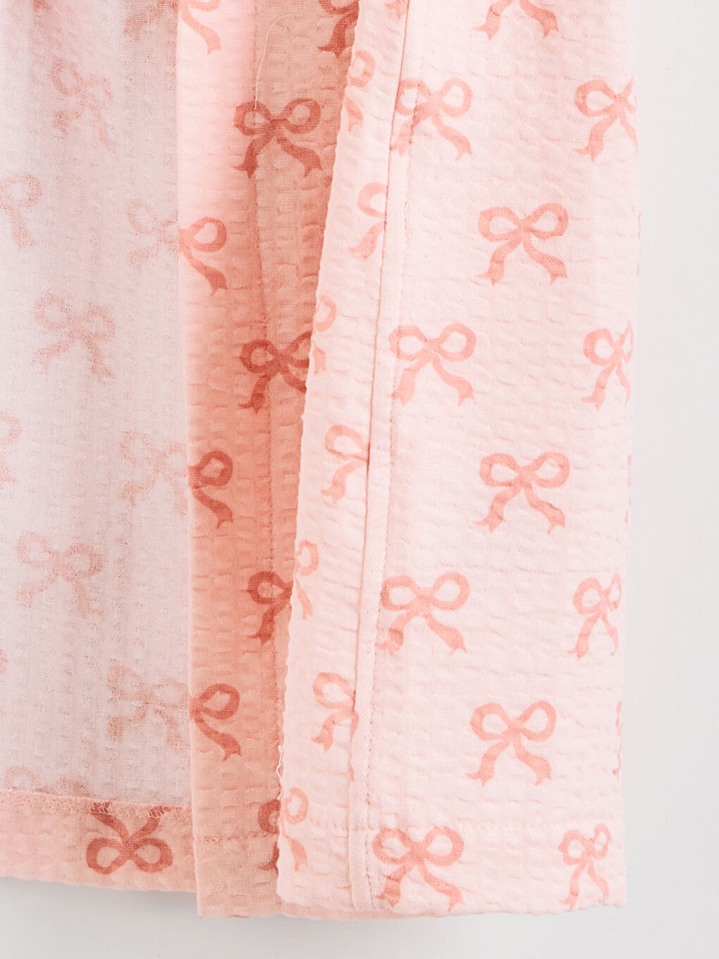 Karışık Fiyonk Desenli Pamuklu Kız Çocuk Bornoz-2