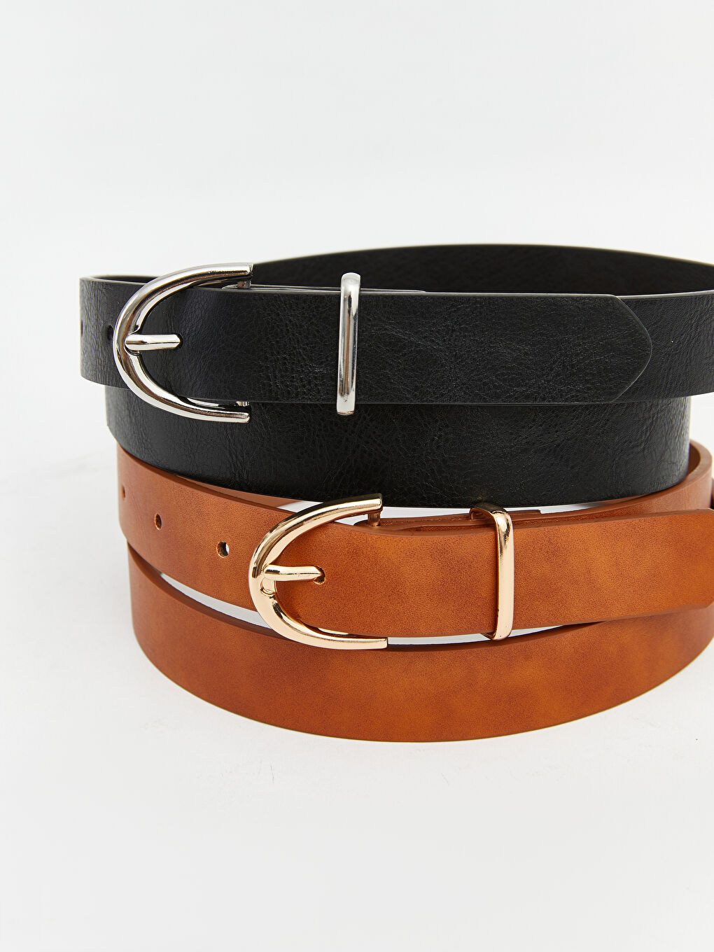 Faux Leather Women's Belt 2 Pack-1
