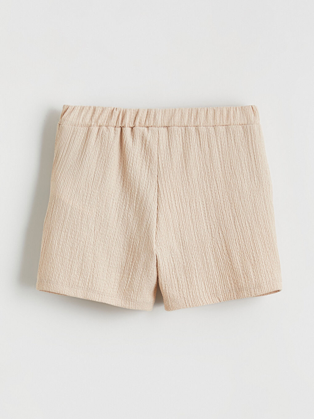 Bej Beli Lastikli Kız Çocuk Şort-2