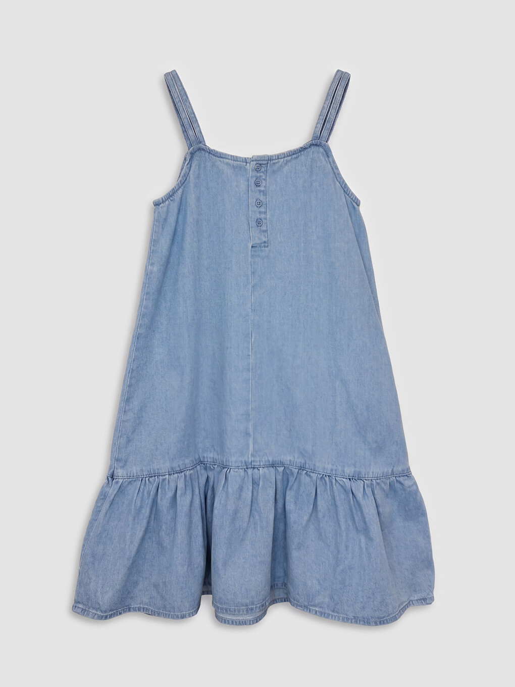 Strappy Square Neck Embroidered Girls' Dress-1