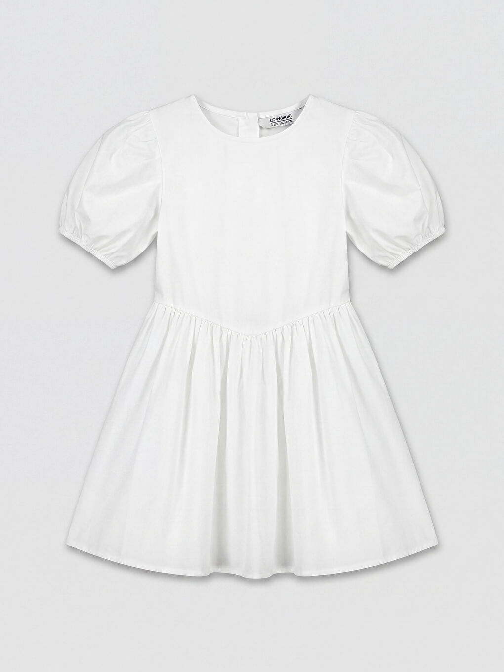 Bisiklet Yaka Balon Kollu Kız Çocuk Elbise