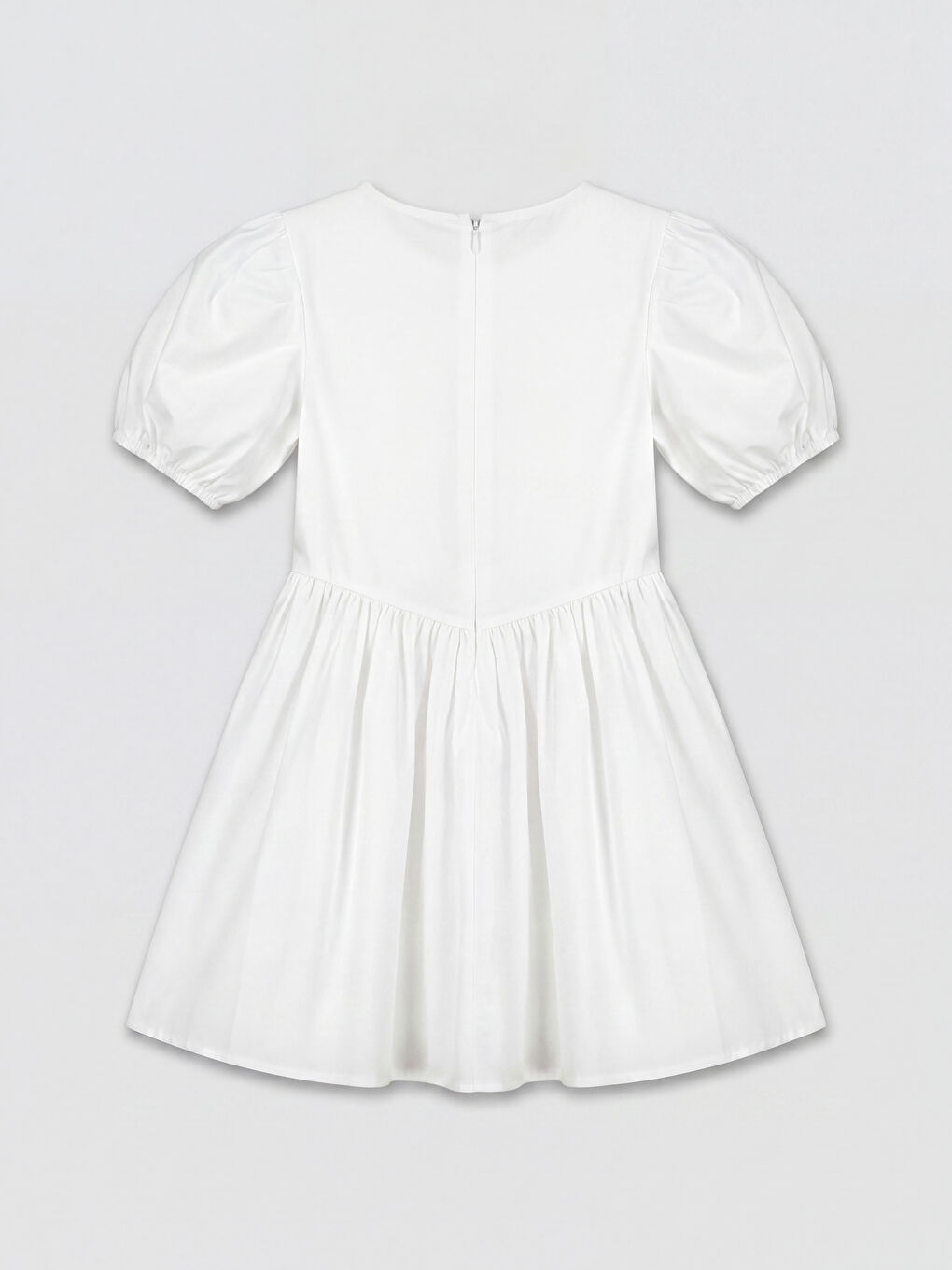 Bisiklet Yaka Balon Kollu Kız Çocuk Elbise-1