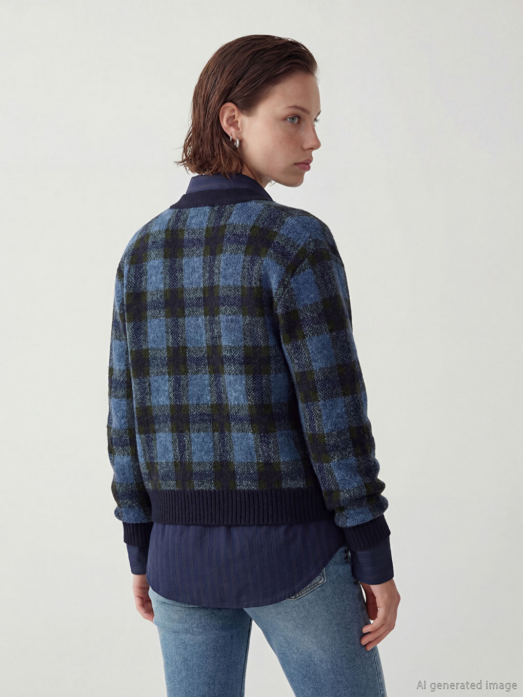 Әйелдер көгілдір Кардиган-3