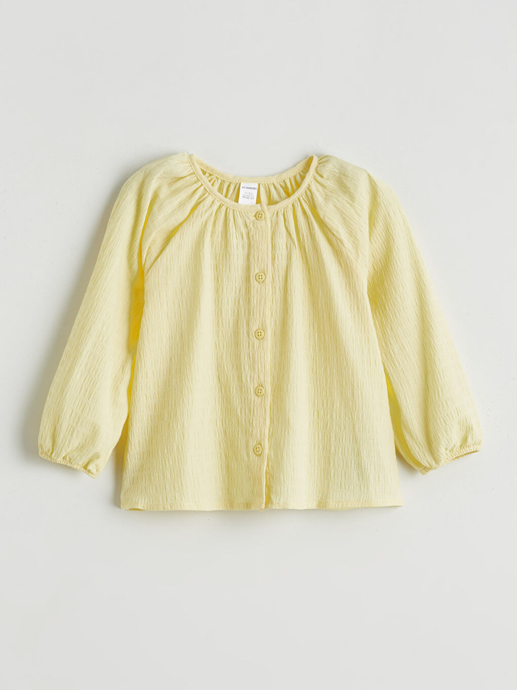 Sarı Bisiklet Yaka Kız Çocuk Gömlek