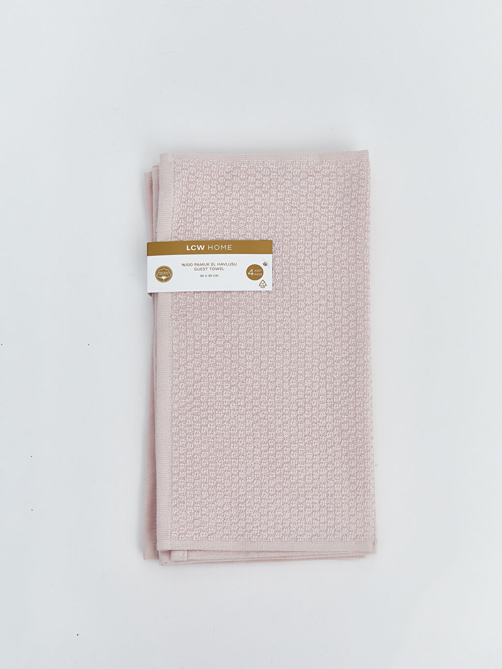 Pembe Pamuklu Yüz Havlusu 3'lü 50x80 Cm-1